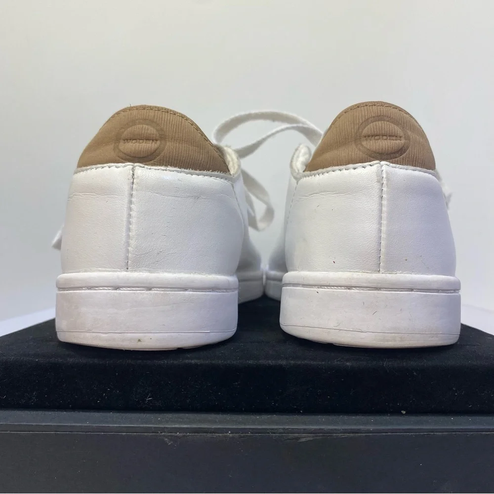 WODEN Leather Low Top Sneakers White Tan EU 36 US 5